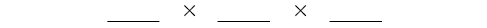 The image shows three horizontal blank lines. An 'X' is positioned above the middle blank line and another 'X' is positioned above the rightmost blank line. The leftmost blank line does not have an 'X' above it.